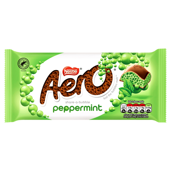 Aero Peppermint Mint Chocolate Sharing Bar 90g - Happy Candy UK LTD