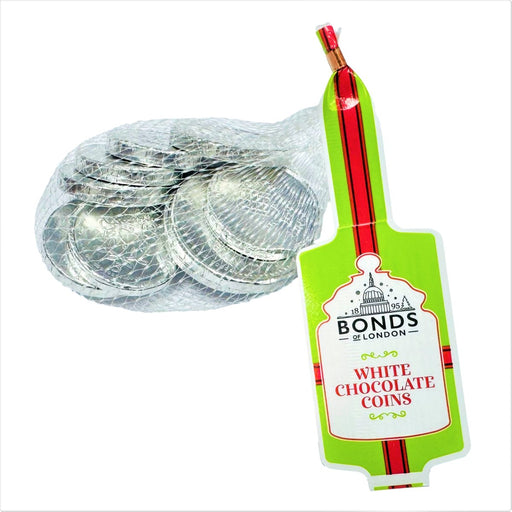 Bonds Net Of White Chocolate Silver Coins 60g - Happy Candy UK LTD