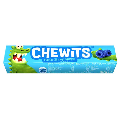 Chewits Blue Raspberry Flavour Stick Pack 30g - Happy Candy UK LTD