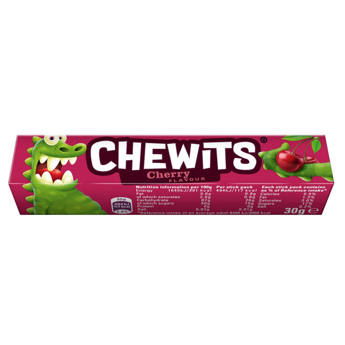 Chewits Cherry Stick Pack 30g - Happy Candy UK LTD