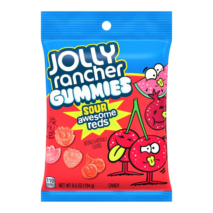 Jolly Rancher Gummies Sour Awesome Reds Share Bag (USA) 184g - Happy Candy UK LTD