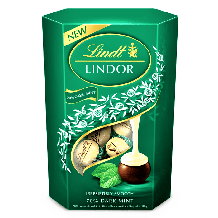 Lindt Lindor Dark Mint Chocolate Truffles Box 200g - Happy Candy UK LTD