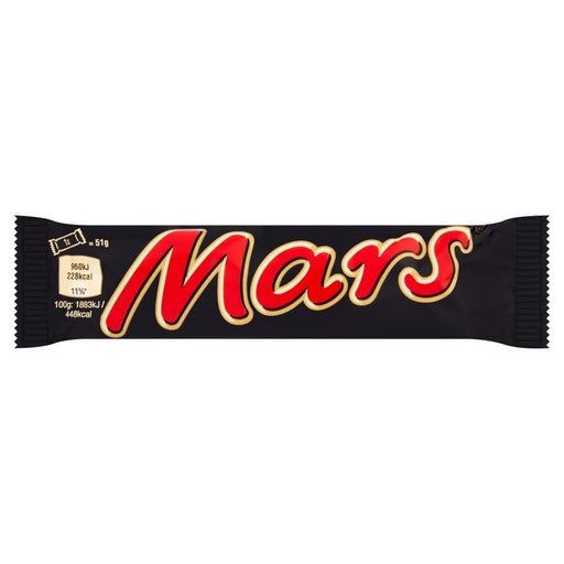 Mars Bar ORIGINAL, Caramel, Nougat & Milk Chocolate Snack Bar 51g - Happy Candy UK LTD