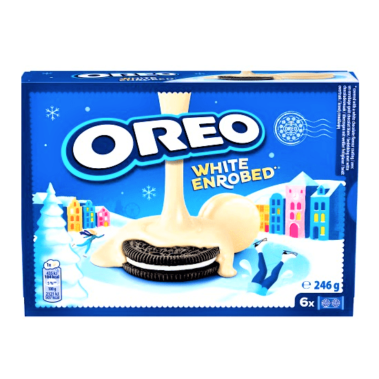 Oreo Snowy Enrobed White Chocolate Biscuits 6 Pack 246g - Happy Candy UK LTD