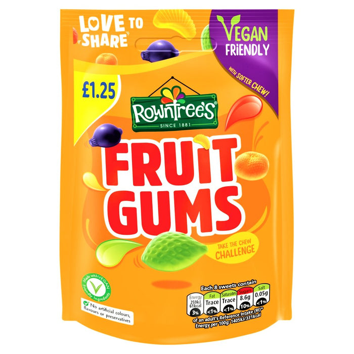 Rowntree's Fruit Gums Sweets Share Bag 120g - Happy Candy UK LTD