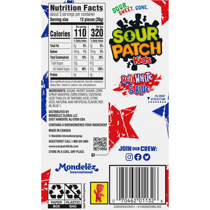 Sour Patch Kids RED, WHITE & BLUE (USA) 87g - Happy Candy UK LTD