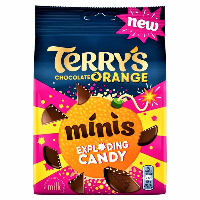 Terry's Chocolate Orange Exploding Minis Pouch 105g - Happy Candy UK LTD