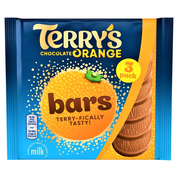 Terry's Milk Chocolate Orange Bars 3 Pack 105g - Happy Candy UK LTD