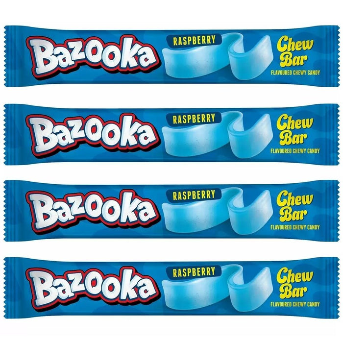 Bazooka Blue Raspberry Chew Bars 4 Pack - Happy Candy UK LTD