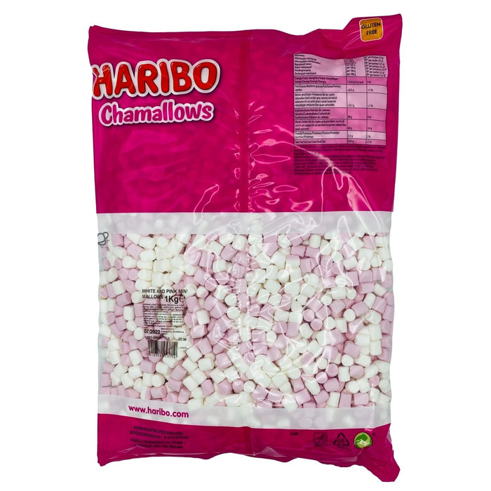 Haribo Chamallows Pink & White Mini Marshmallows 1kg Bulk Bag - Happy Candy UK LTD