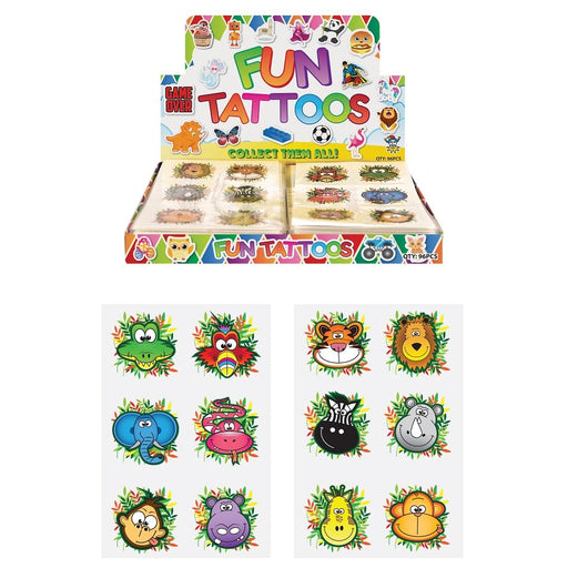 Jungle Animals Temporary Tattoos 6 Pack - Happy Candy UK LTD