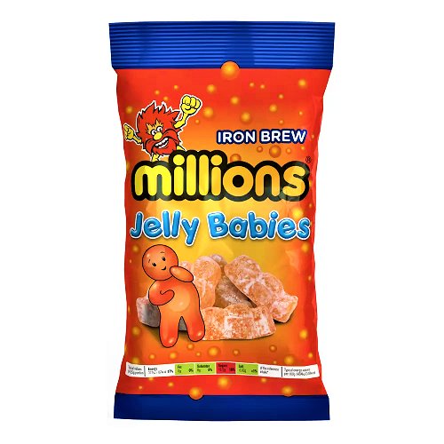 Millions Iron Brew Jelly Babies Sharing Bag 180g - Happy Candy UK LTD