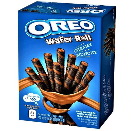 Oreo Chocolate Cream Filled Wafer Rolls 54g - Happy Candy UK LTD