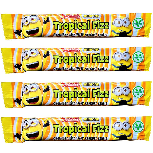 Swizzels Minions Tropical Fizz Chew Bars 4 Pack - Happy Candy UK LTD